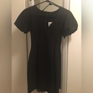 NWT French Connection Puff Sleeve Black Cocktail Dress Size 2